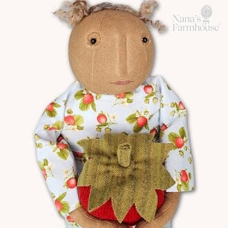 Girl Doll with Large Strawberry