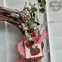 Strawberry Grapevine Floral Wreath