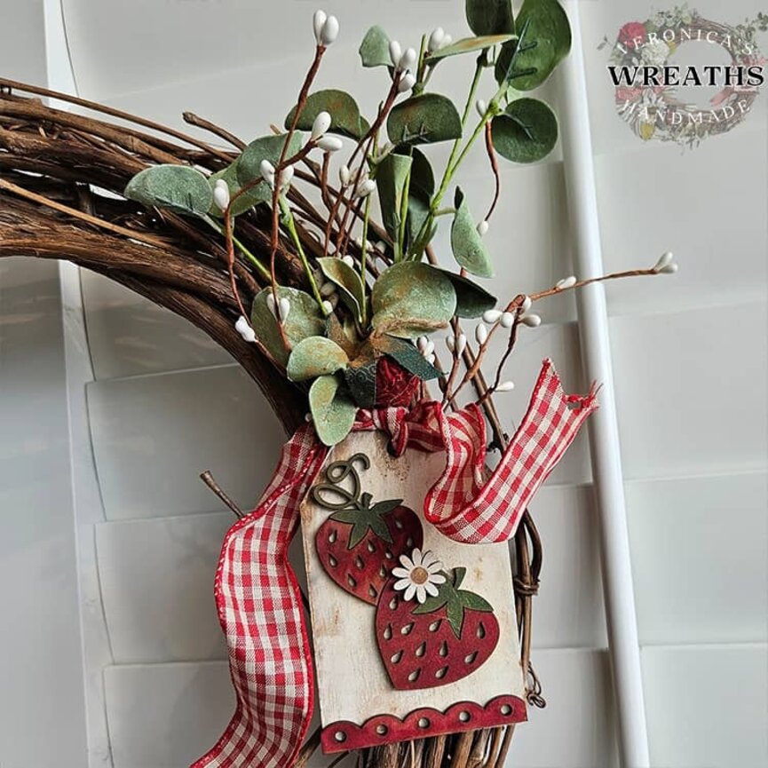 Strawberry Grapevine Floral Wreath