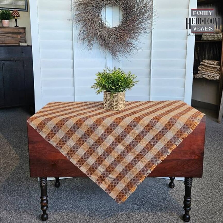 Twill Table Square Diamond Weave Mahogany - 45" x 45"