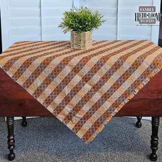 Twill Table Square Diamond Weave Mahogany - Large