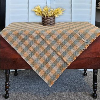 Twill Table Square Diamond Weave Teal - Large