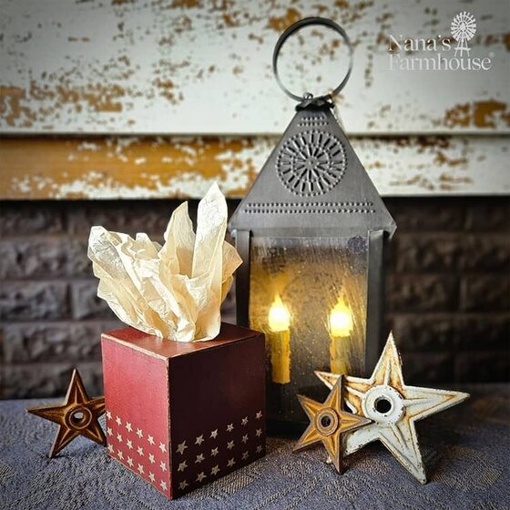 Stars Prim Red Tissue Box