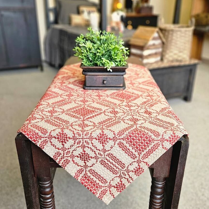 Pine Creek Cambridge Red Tan Table Square - 34"