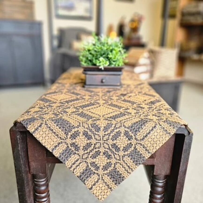 Pine Creek Cambridge Mustard Black Table Square - 34"