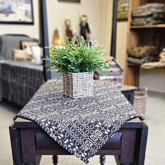 Wentworth Black Linen Table Square