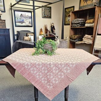 Saratoga Table Square Rust Linen - 52"
