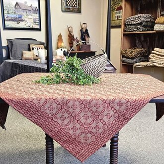 Saratoga Red over Tan Table Square - 52"
