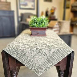 Saratoga Green over Linen Table Square - 34"