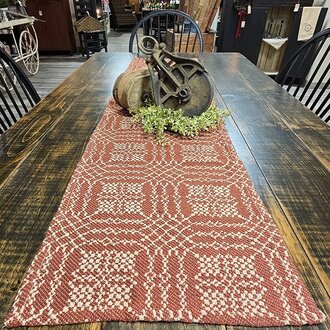 Nantucket Red over Tan Long Runner - 56"