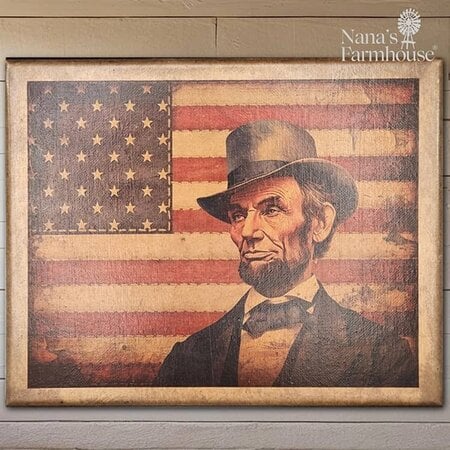 Abe Lincoln W/Flag Canvas Print