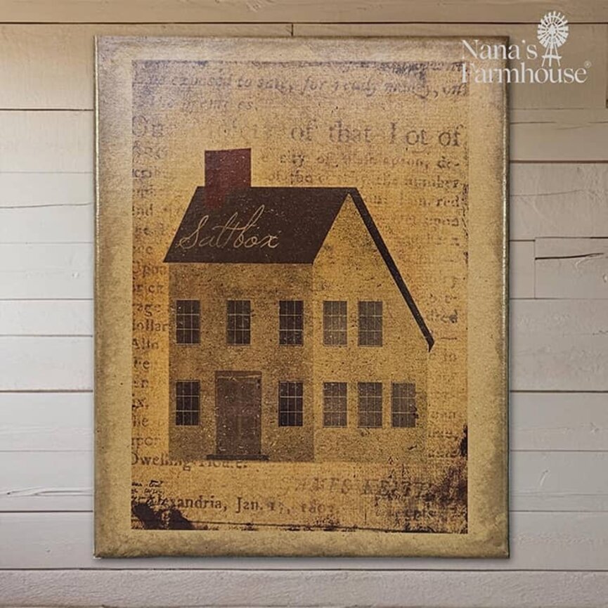 Salt Box Yellow House Canvas Print 8 x 10