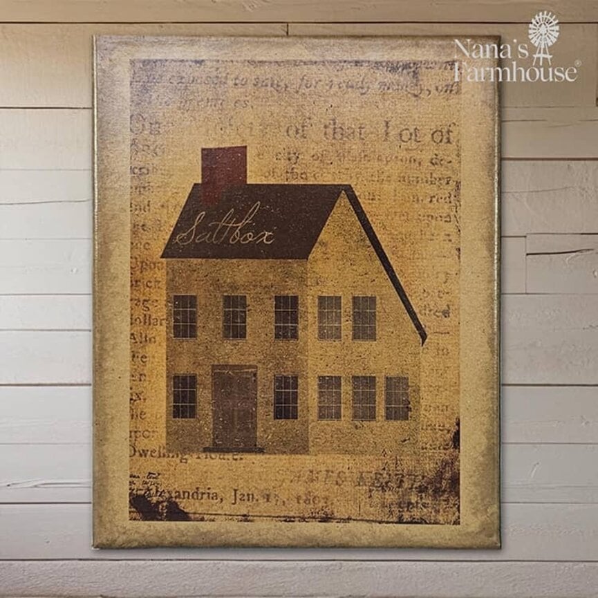 Salt Box Yellow House Canvas Print 8 x 10