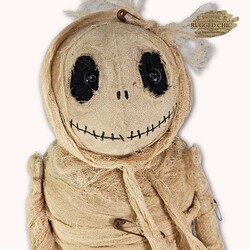 Rugged Chic Mummy  Wrapped In Gauze Holding Pumpkin - 30"