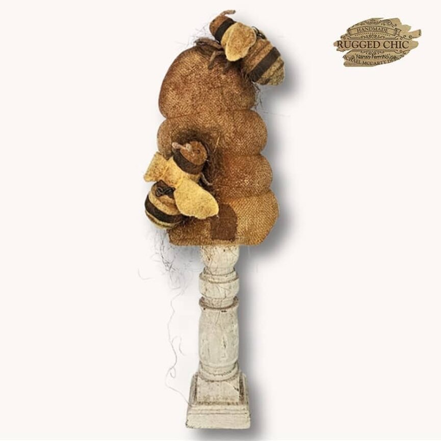 Large Bee Hive with Bees On Stand - 27"