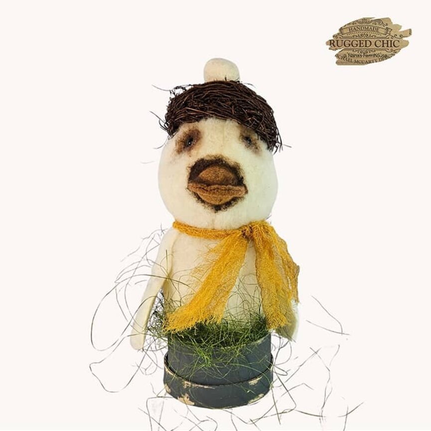 Duckling with Nest Egg Hat Sitting In Pantry Box - 11"