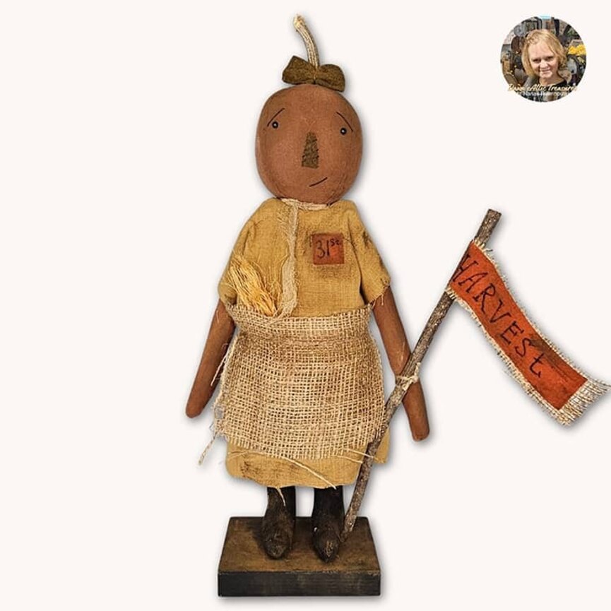 Bex Pumpkin Girl Doll with Harvest Flag - 19"