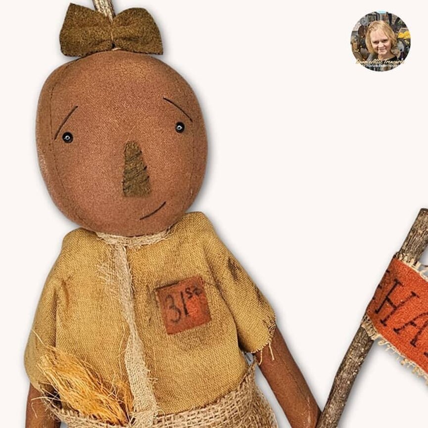 Bex Pumpkin Girl Doll with Harvest Flag - 19"