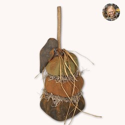 Green, Orange, Brown Pumpkin Triple Stack with Crow - 11" x 24"