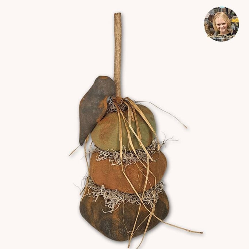 Green, Orange, Brown Pumpkin Triple Stack with Crow - 11" x 24"