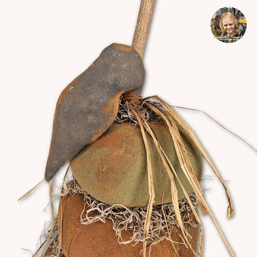 Green, Orange, Brown Pumpkin Triple Stack with Crow - 11" x 24"