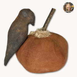Pumpkin with Crow Bowl Filler - 7" x 6"
