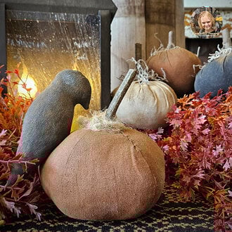 Pumpkin with Crow Bowl Filler - 7"