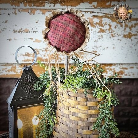 Fall Sunflower Burgundy Flannel - 19"