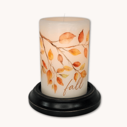 Autumn Leaves Branch Candle Sleeve - Vanilla