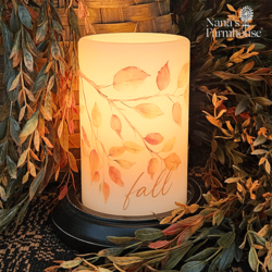 Autumn Leaves Branch Candle Sleeve - Vanilla