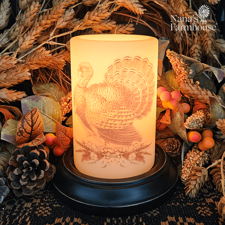 Vintage Turkey Candle Sleeve - Antique Vanilla