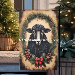 Black Sheep Wreath Double Sided Garden Flag - 17.25" x 12.5"