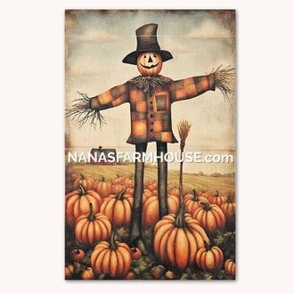 Scarecrow Garden Flag with Broom House Double Sided - 17.25"