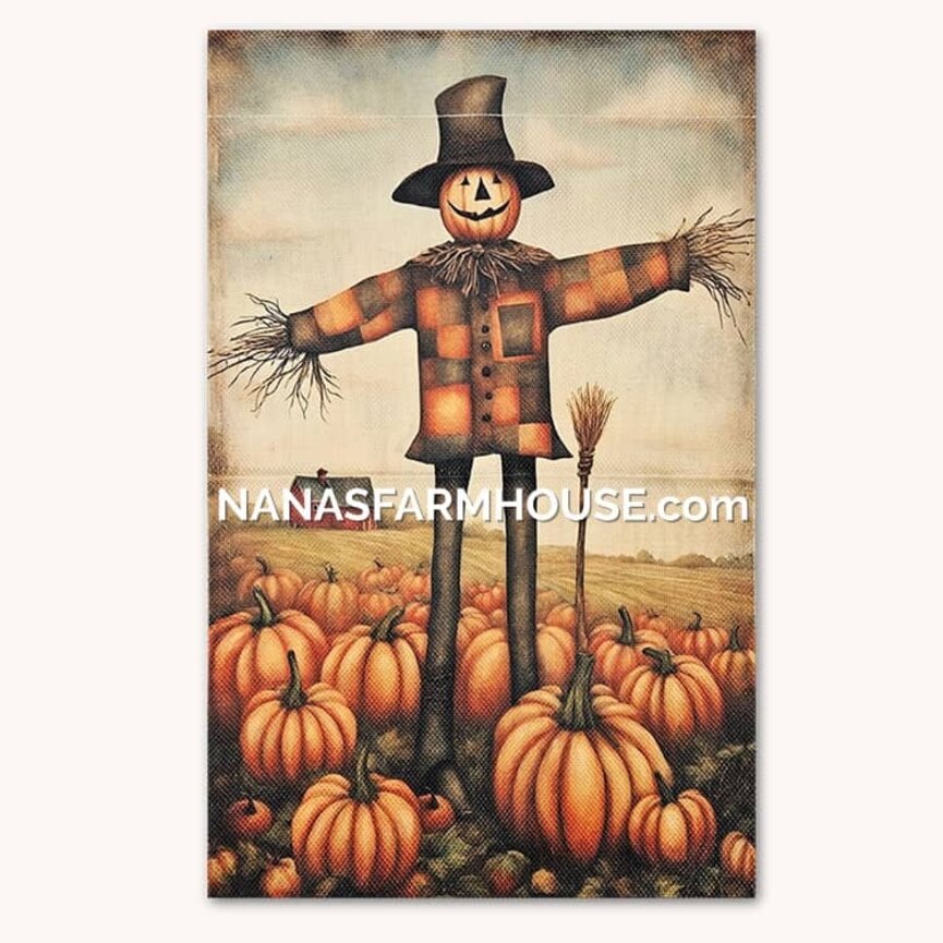 Scarecrow Garden Flag Broom House Double Sided Garden Flag - 17.25" x 12.5"