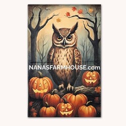 Halloween Owl Garden Flag Double Sided - 17.25" x 12.5"