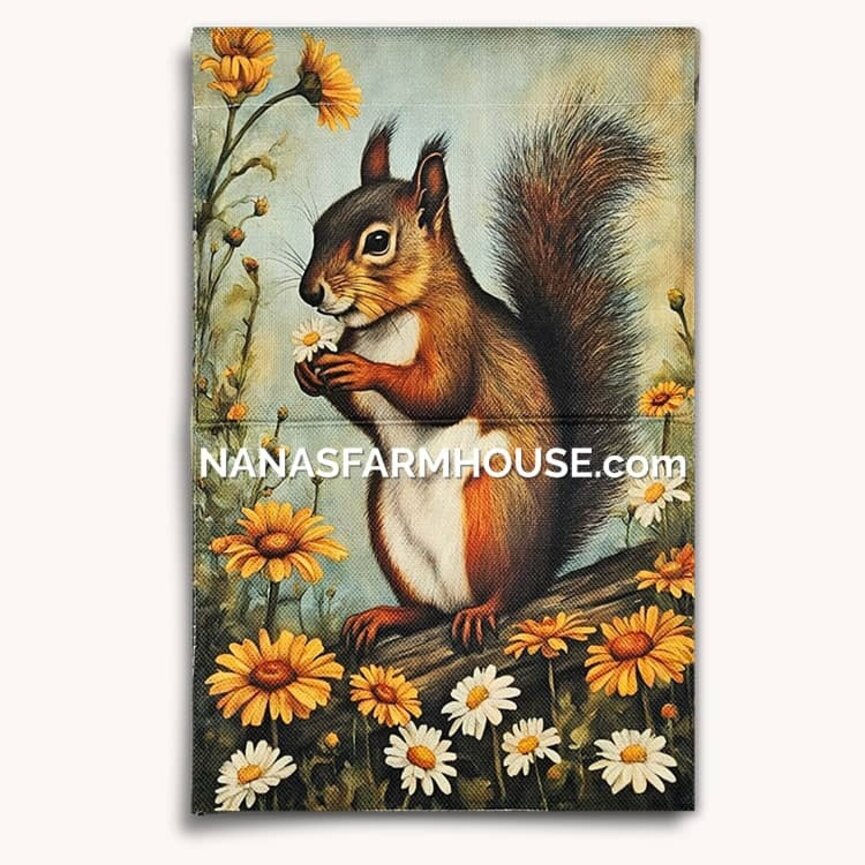 Summer Squirrel Garden Flag Double Sided - 17.25" x 12.5"