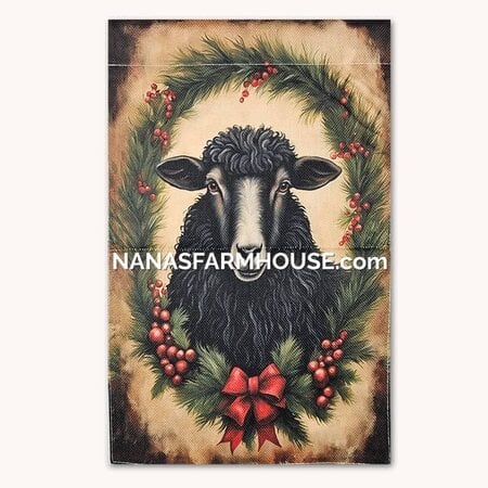 Black Sheep Wreath Garden Flag - 17.25"