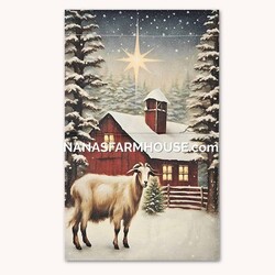 Winter Red Barn Garden Flag - 17.25"