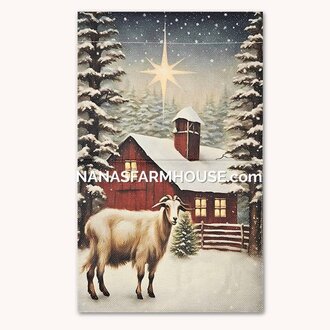 Winter Red Barn Garden Flag