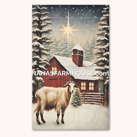 Winter Red Barn Garden Flag