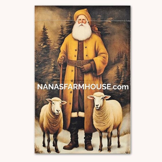 Primitive Shepherd Santa Garden Flag