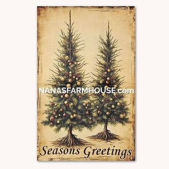 Seasons Greetings with Trees Garden Flag - 17.25"