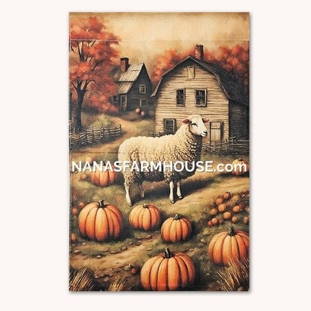 Fall Sheep & Pumpkins Garden Flag Double Sided - 17.25"