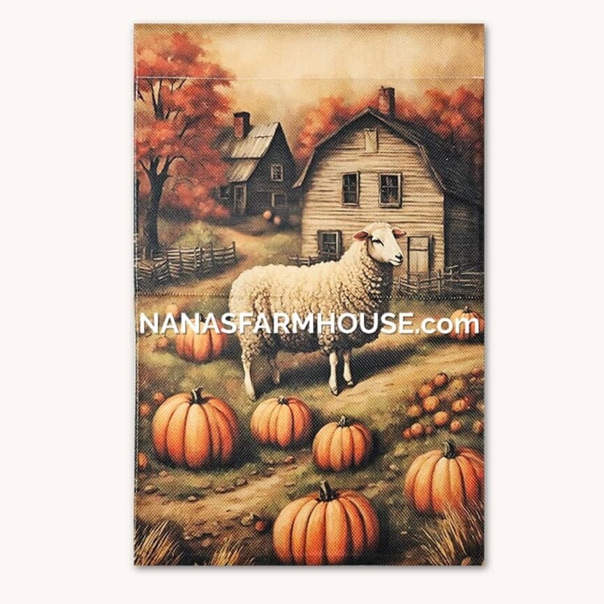 Fall Sheep & Pumpkins Double Sided Garden Flag - 17.25" x 12.5"