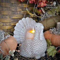 Turkey Shaped Moving Flame LED Candle - 5" x 5"