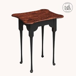 Porringer End Table with Tiger Maple Top & Black Painted Legs