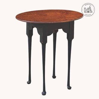 Oval End Table with Tiger Maple Top