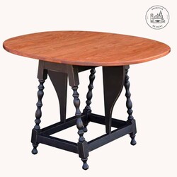 Butterfly Table with Pine Top & Black Rubbed Legs