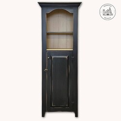 Archbold Cupboard Black with Linen White Interior - 73" X 23" X 12"