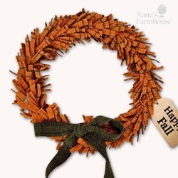 Pumpkin Patch Wool Felt Wreath - 9"